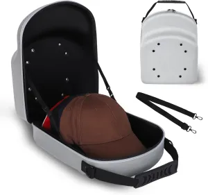 noxozoqm Hat Travel Case for Baseball Caps: 6 Hat Bag for Hat Storage, Hard hat Carrier for Travel with Handle & Adjustable Strap, Travel Essentials for Men.
