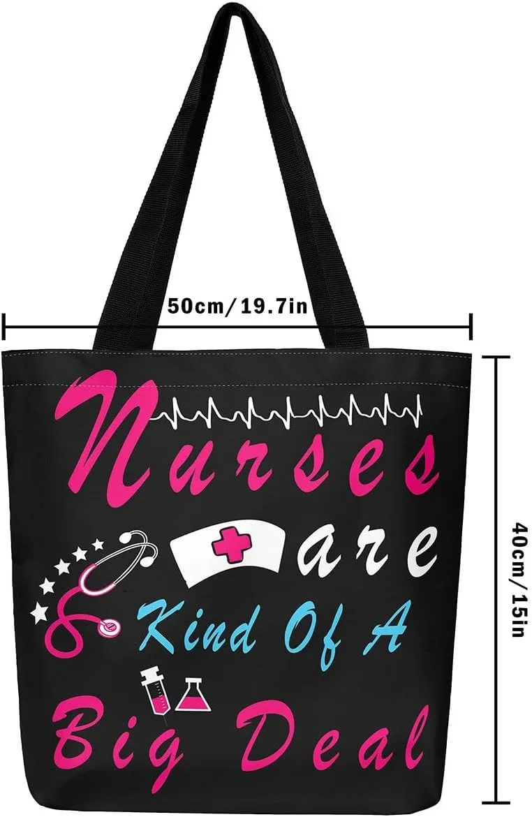 Nurse Gifts for Women,Nursing Canvas Tote Bag for Women,Nurse Hat Stethoscope Waterproof Beach Bag