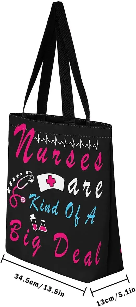 Nurse Gifts for Women,Nursing Canvas Tote Bag for Women,Nurse Hat Stethoscope Waterproof Beach Bag