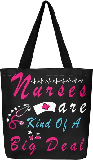 Nurse Gifts for Women,Nursing Canvas Tote Bag for Women,Nurse Hat Stethoscope Waterproof Beach Bag