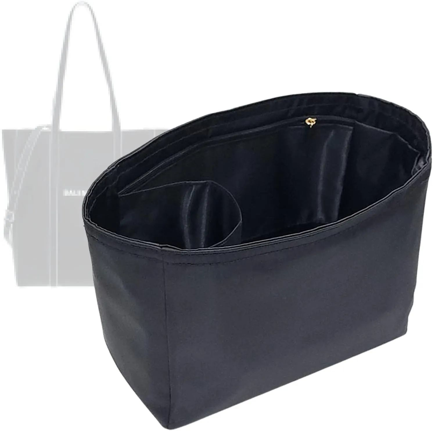 Nylon Purse Organizer for Balenciaga Everyday XS Inserts with a Zipper Closer Waterproof Bag in Bag Shapers