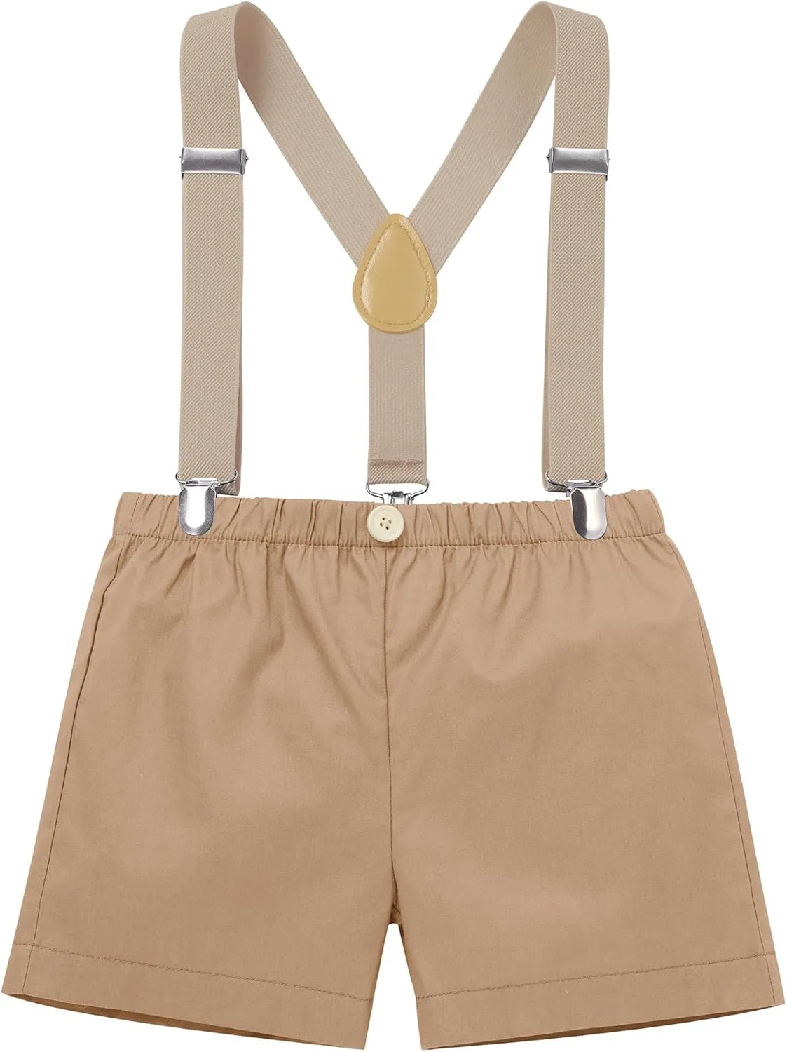 ODASDO Baby Boys Jungle Safari First Birthday Outfit Cotton Short Sleeve Romper Shorts Suspenders Hat Set