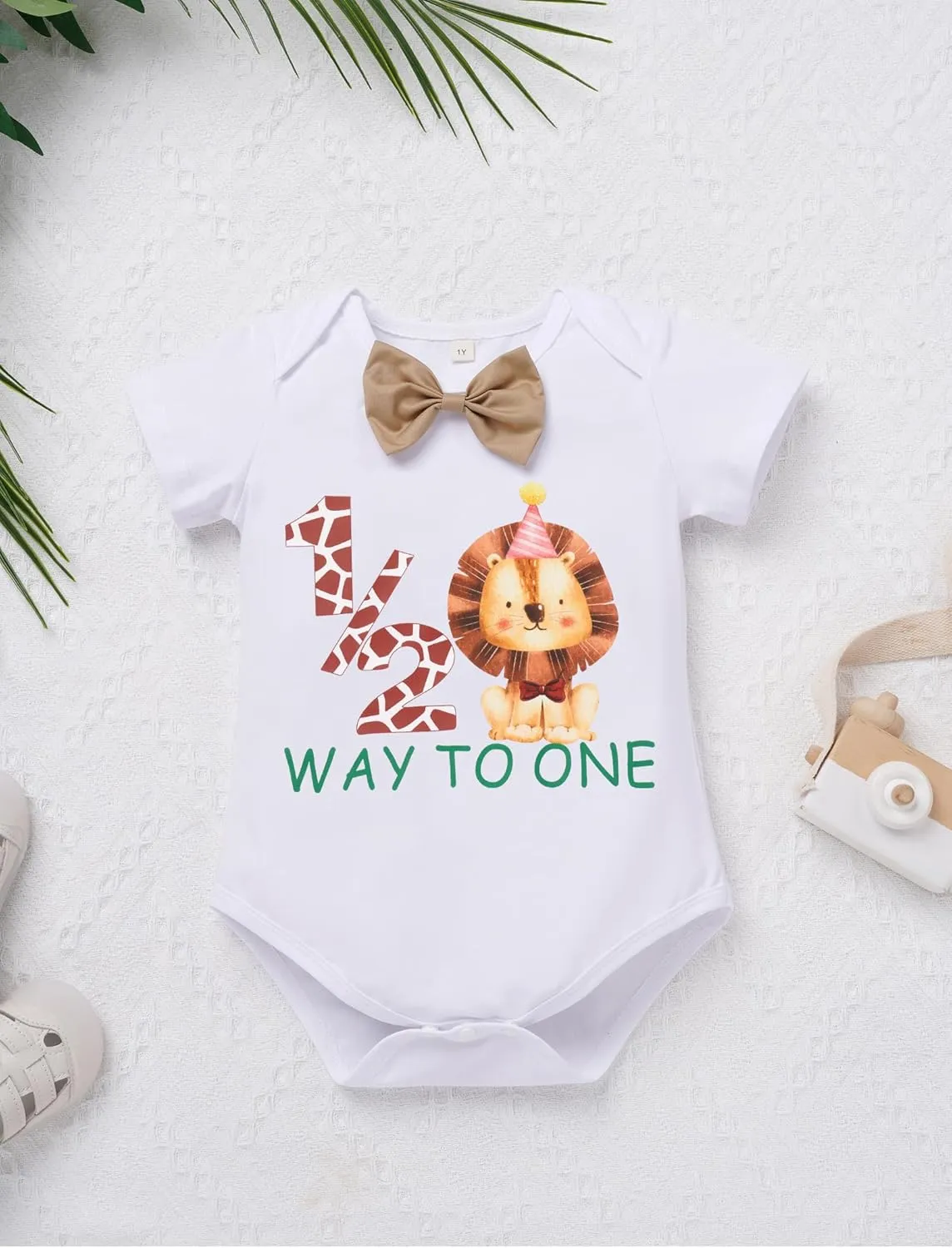 ODASDO Baby Boys Jungle Safari First Birthday Outfit Cotton Short Sleeve Romper Shorts Suspenders Hat Set