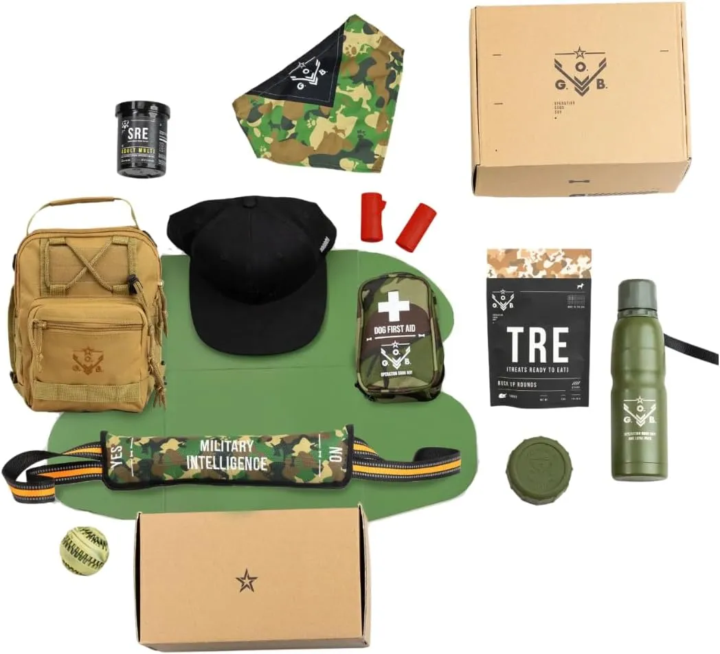 O.G.B. Veteran Owned Deployment Dog Gift Box by Operation Good Boy - Toys, Treats, Gear, and Supplements for Your Loyal Packmate - Perfect for Holiday and Gifting Season