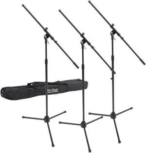 On-Stage MSP77033 Euroboom Microphone Stands with Travel Bag, 3 Pack