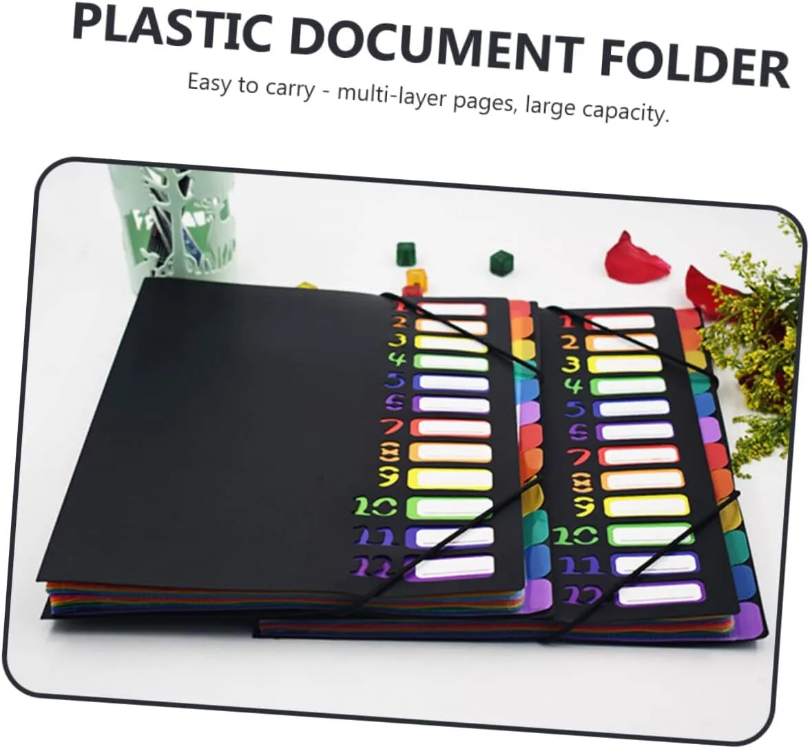 Operitacx A4 Document Organizer File Folder Binding Document Folder Portable File Organizer Bag for Tax Contracts Bills