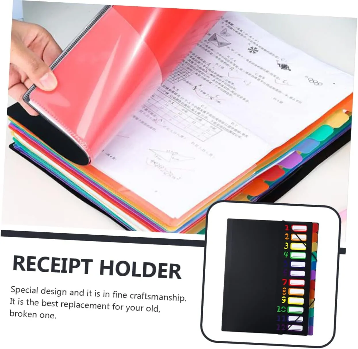 Operitacx A4 Document Organizer File Folder Binding Document Folder Portable File Organizer Bag for Tax Contracts Bills