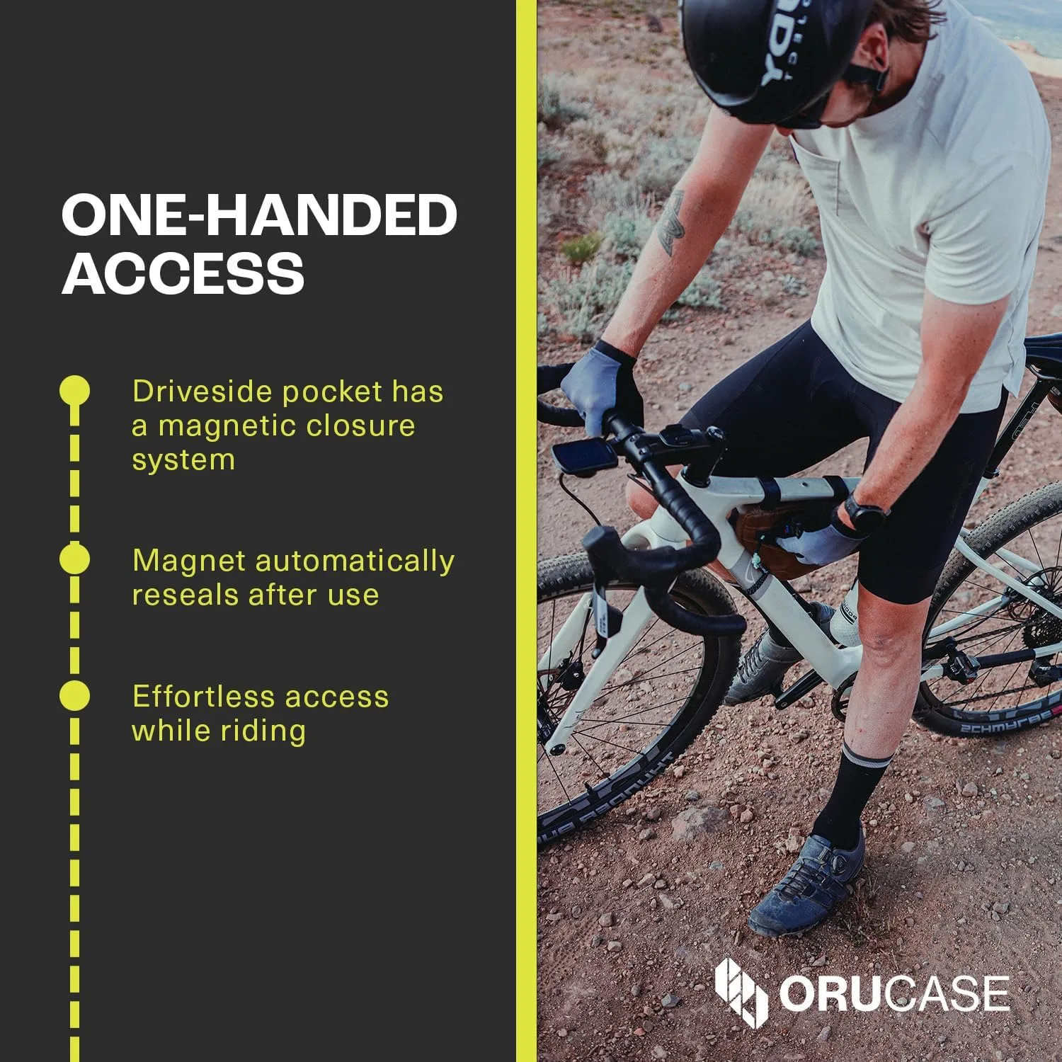 ORUCASE Mini Frame Pack HC - Waterproof, Small Bike Bag - Universal, Triangle Cycling Pouch - Road, Gravel, MTB Bicycle Accessories, 2.4 L, Black