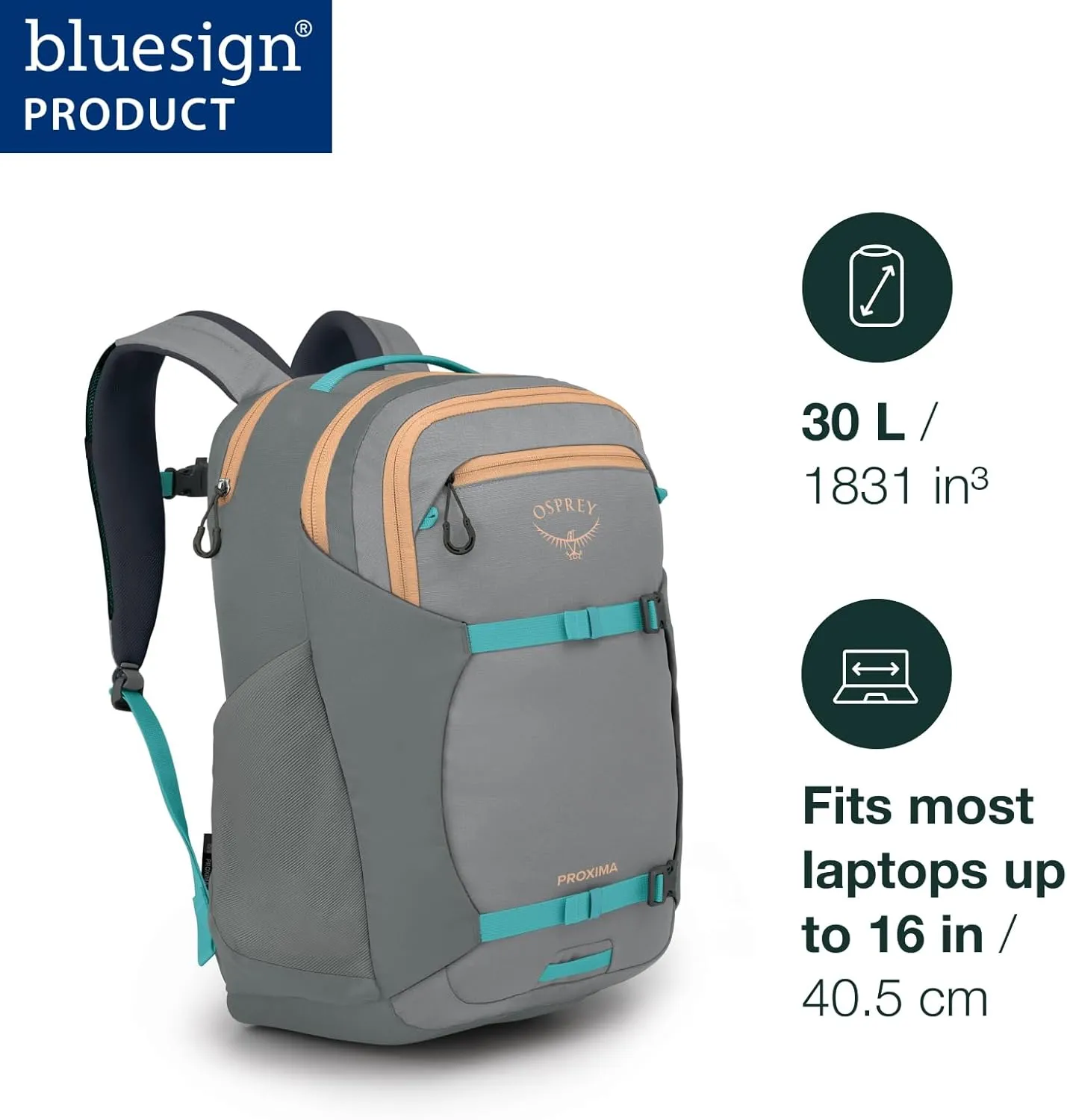 Osprey Proxima 30L Campus Laptop Backpack, Firestarter Orange