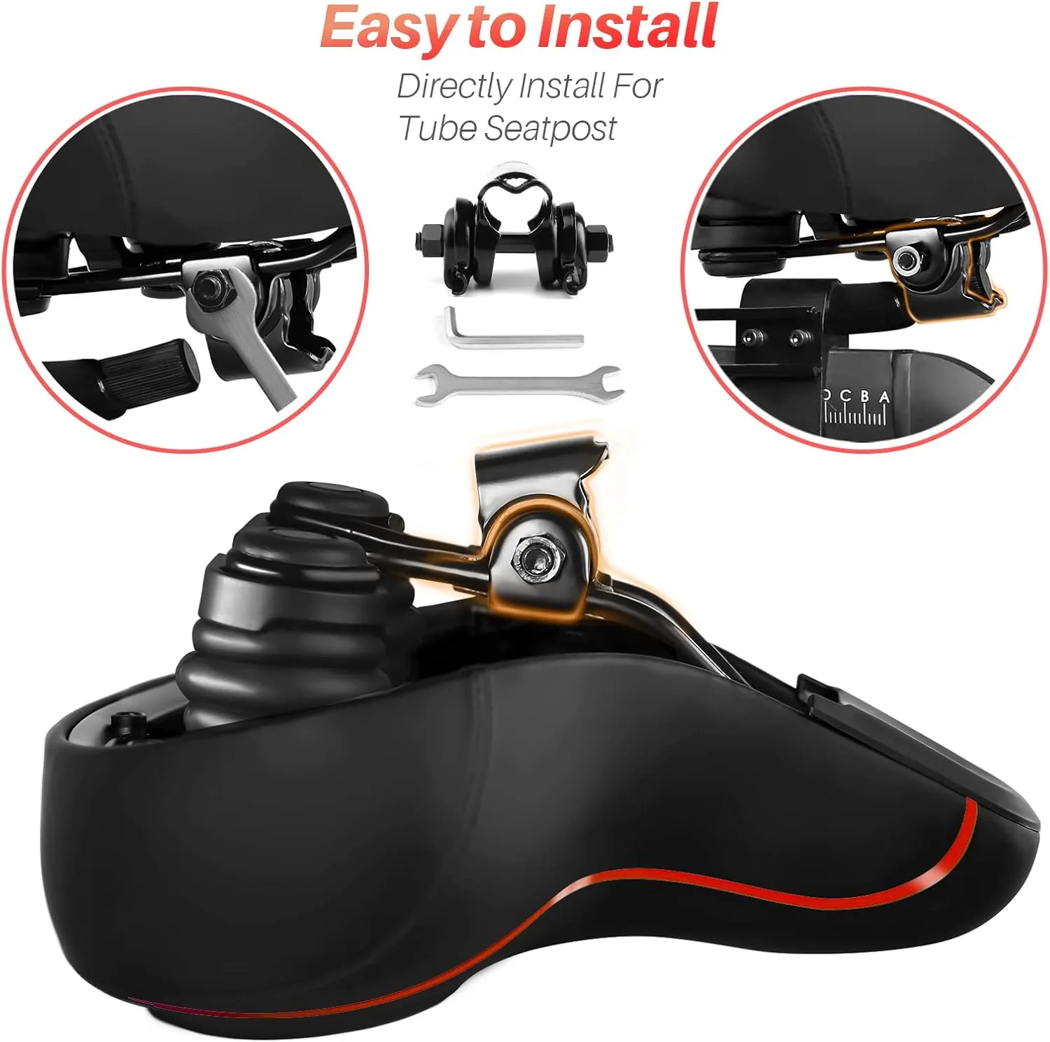 Oversized Bike Seat for Peloton Bike & Bike , Wide Bicycle Saddle Replacement Compatible with Peloton, Exercise or Road Bikes, Seat Cushion for Men & Women