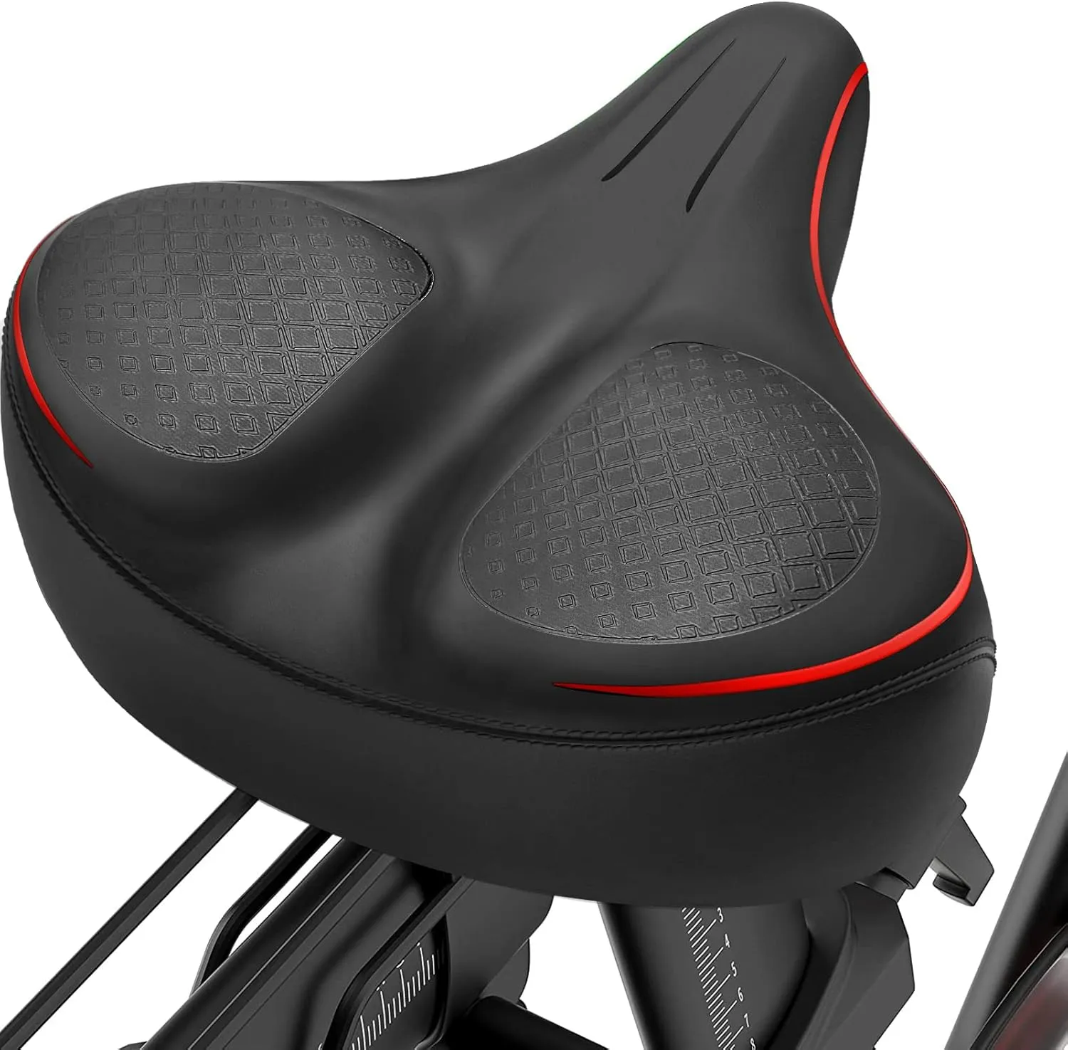 Oversized Noseless Bike Seat for Peloton Bike and Bike , Comfort Extra Wide Bicycle Seat Cushion for Men Women, Saddle Accessories Replacement for Exercise Bikes, EBikes, Cruiser Bike