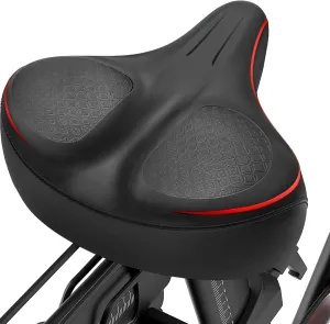 Oversized Noseless Bike Seat for Peloton Bike and Bike , Comfort Extra Wide Bicycle Seat Cushion for Men Women, Saddle Accessories Replacement for Exercise Bikes, EBikes, Cruiser Bike
