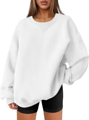 Oversized Sweatshirt for Women Trendy Casual Long Sleeve Crewneck Pullover Top Fall Outfits Preppy Clothes 2024