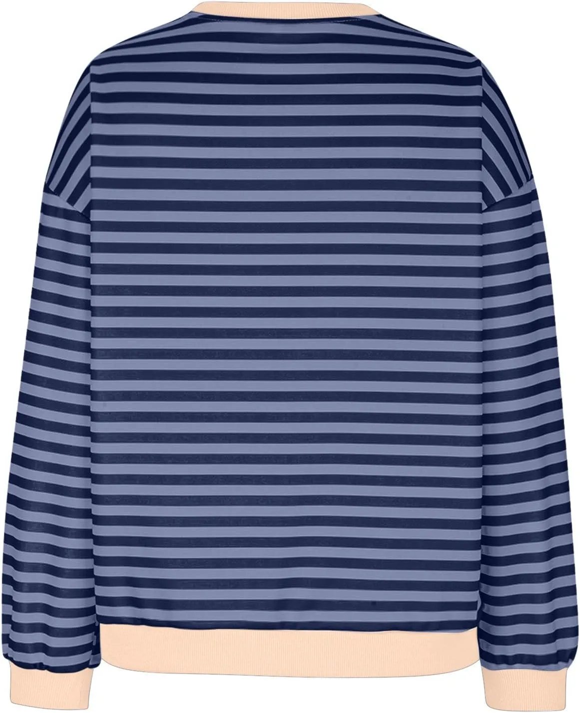 Oversized Tshirts for Women Long Sleeve Crewneck Striped Tops Casual Loose Tunic Top Fashion Dressy Tee Sweatshirts