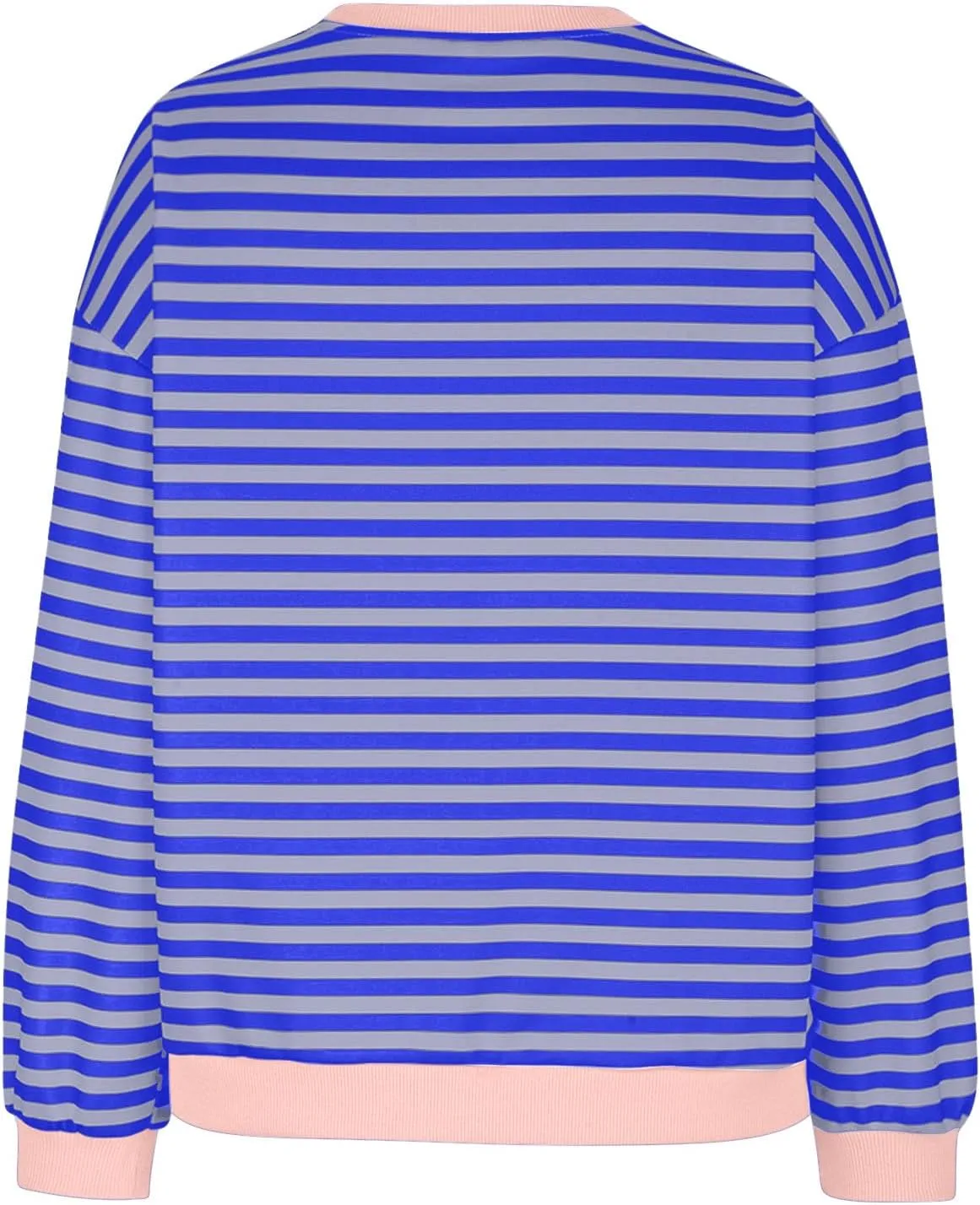 Oversized Tshirts for Women Long Sleeve Crewneck Striped Tops Casual Loose Tunic Top Fashion Dressy Tee Sweatshirts