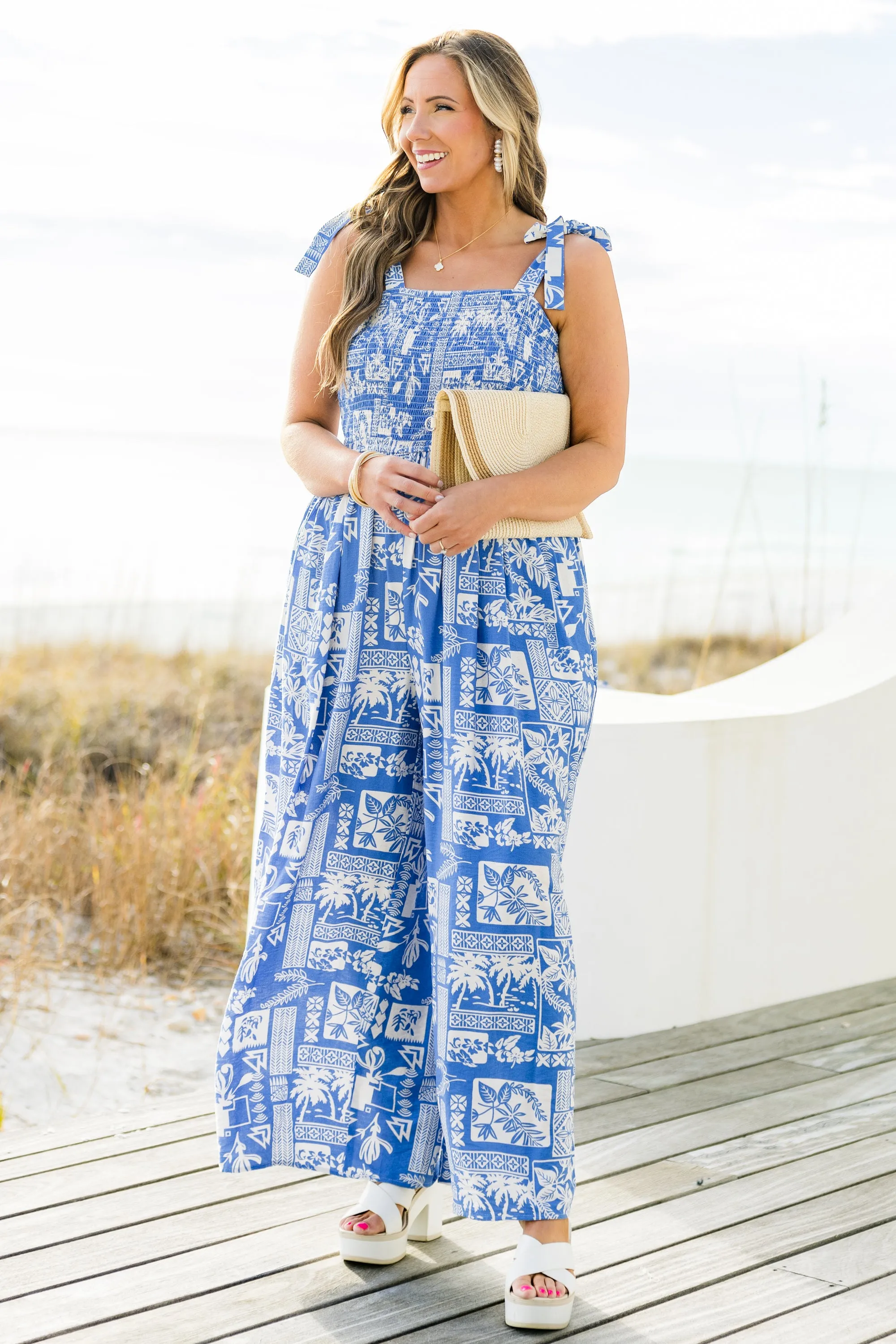 Packing My Bags Jumpsuit, Blue