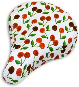 Padded Bike Seat Cover, Cushioned Bicycle Seat Cover, Waterproof Bicycle Seat, Best for Beach Cruiser Seats, EBikes, Spin Bike Padded Seat, Exercise Bike Seat Cushion. (Cherry)