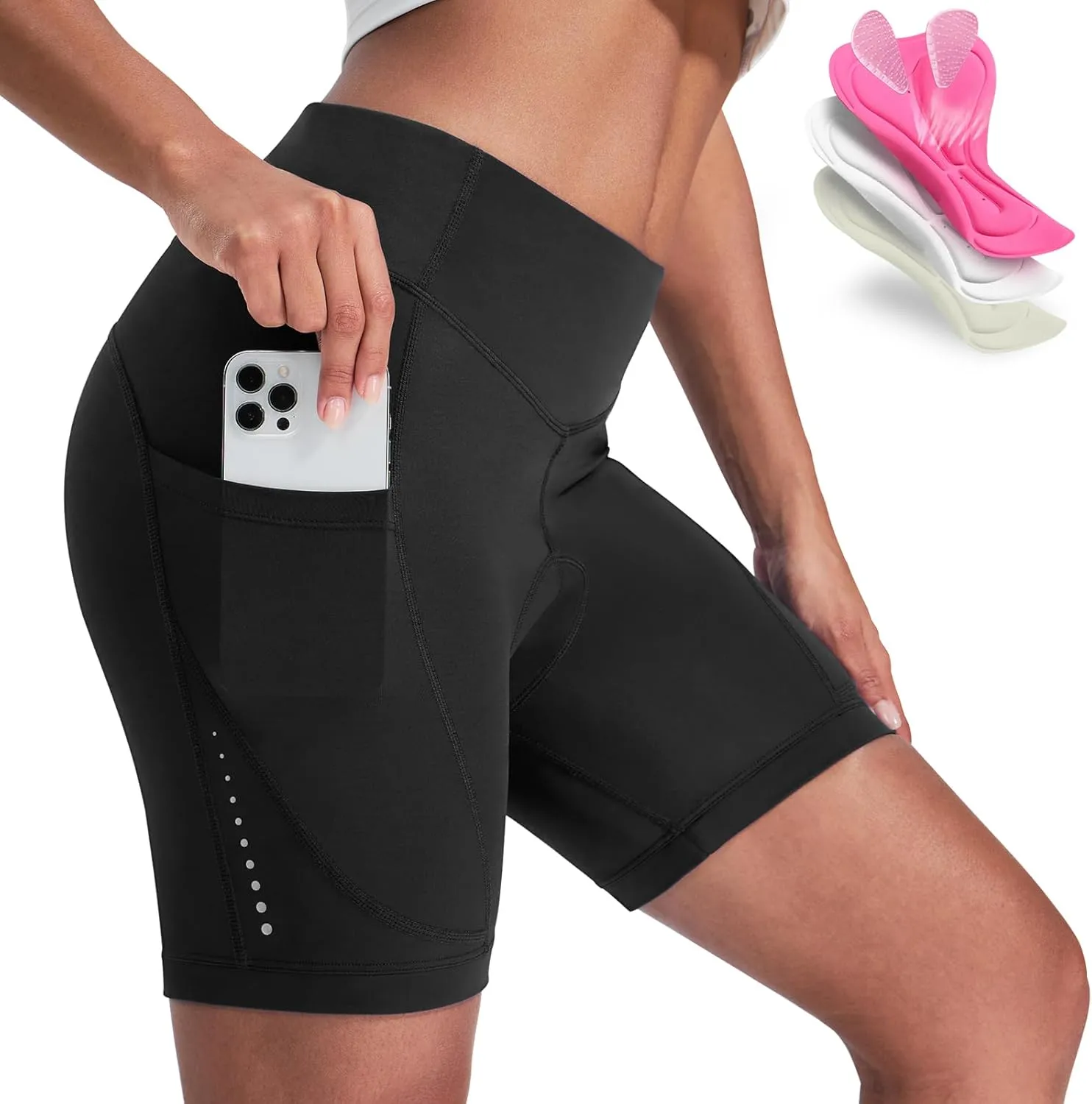 Padded Bike Shorts Women Cycling Underwear 4D Gel Padding & Pockets Bicycle Biking Biker Shorts Road Mountain