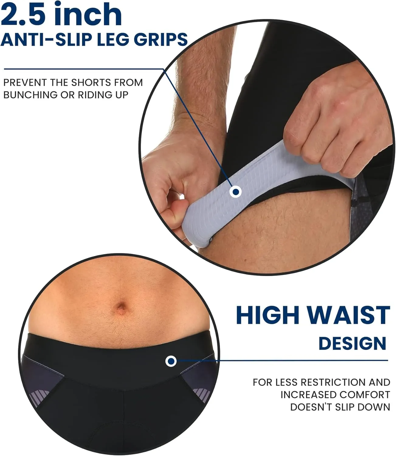 Padded Cycling Shorts Men's Cycling Underwear with 3D Padding Ergonomic Biking Bicycle Shorts Shock Absorbing Sweat Absorbing