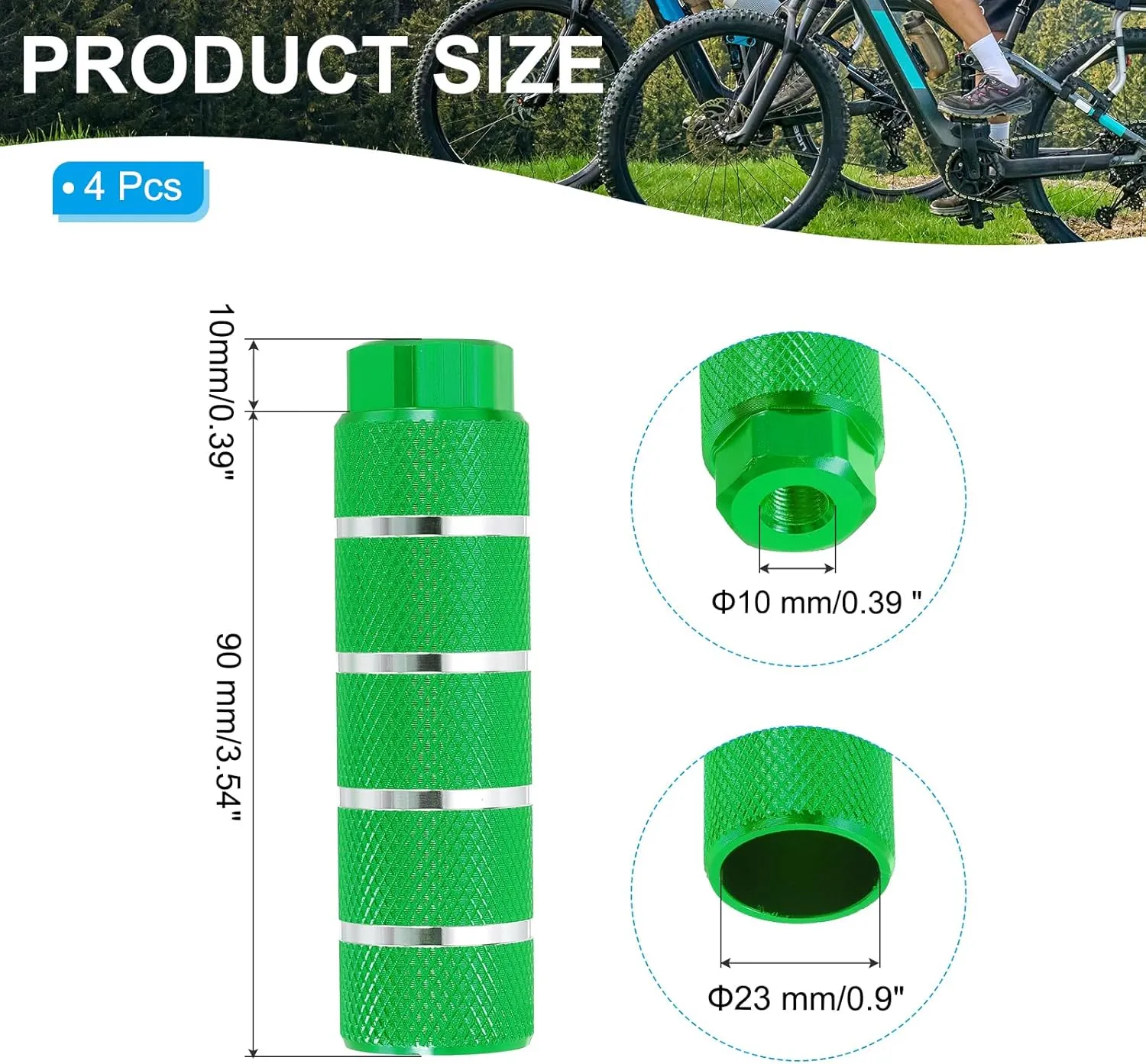 PATIKIL Aluminum Alloy Stripe Bike Pegs, Anti-Skid Lead Foot Bicycle Pegs Back Seat Stands for BMX Mountain Bike Cycling
