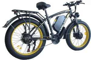 Peak 5000W-Electric-Bike for Adults-Men, Dual-Motor-Ebike 45MPH 21 Speed Ebike, 60V 25AH Long Range Dirtbike, 24" Fat-Tire-Electric-Bicycle, Full Suspension Mountain Snow Bike for Off-Road