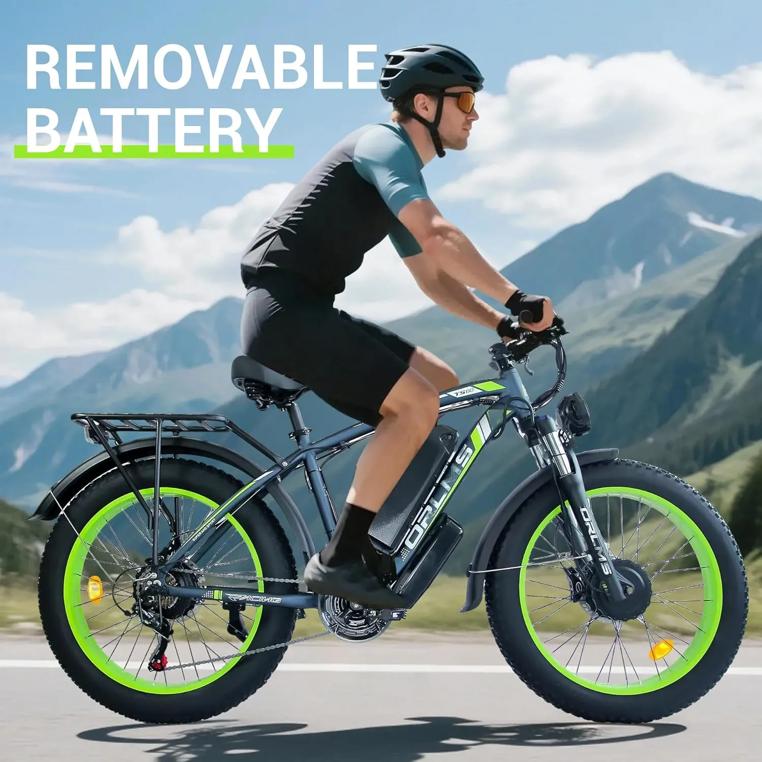 Peak 5000W-Electric-Bike for Adults-Men, Dual-Motor-Ebike 45MPH 21 Speed Ebike, 60V 25AH Long Range Dirtbike, 24" Fat-Tire-Electric-Bicycle, Full Suspension Mountain Snow Bike for Off-Road
