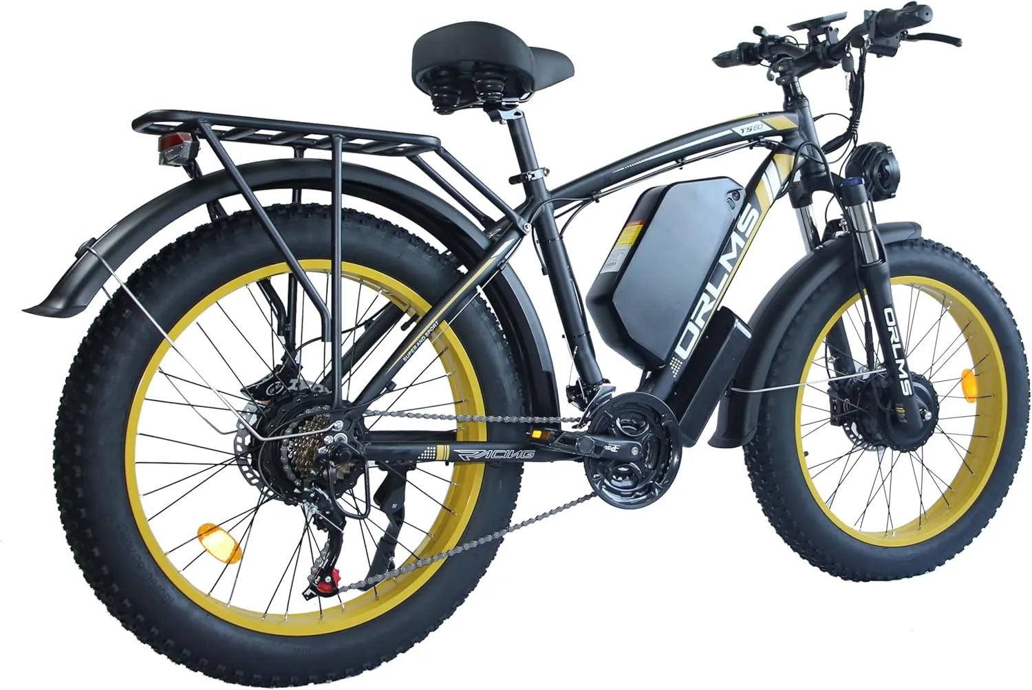 Peak 5000W-Electric-Bike for Adults-Men, Dual-Motor-Ebike 45MPH 21 Speed Ebike, 60V 25AH Long Range Dirtbike, 24" Fat-Tire-Electric-Bicycle, Full Suspension Mountain Snow Bike for Off-Road