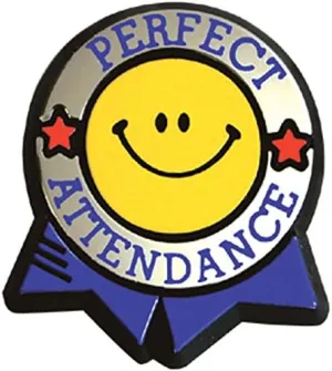 Perfect Attendance Colorful Economy Pin (Set of 100)