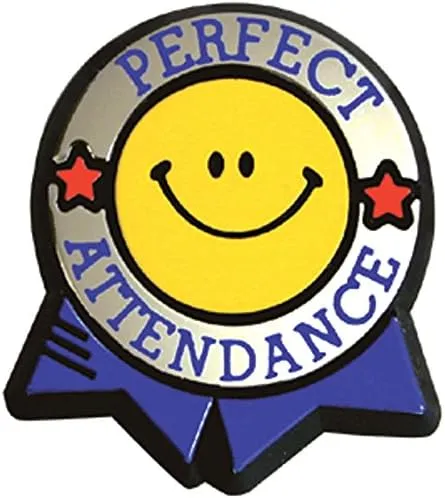 Perfect Attendance Colorful Economy Pin (Set of 100)