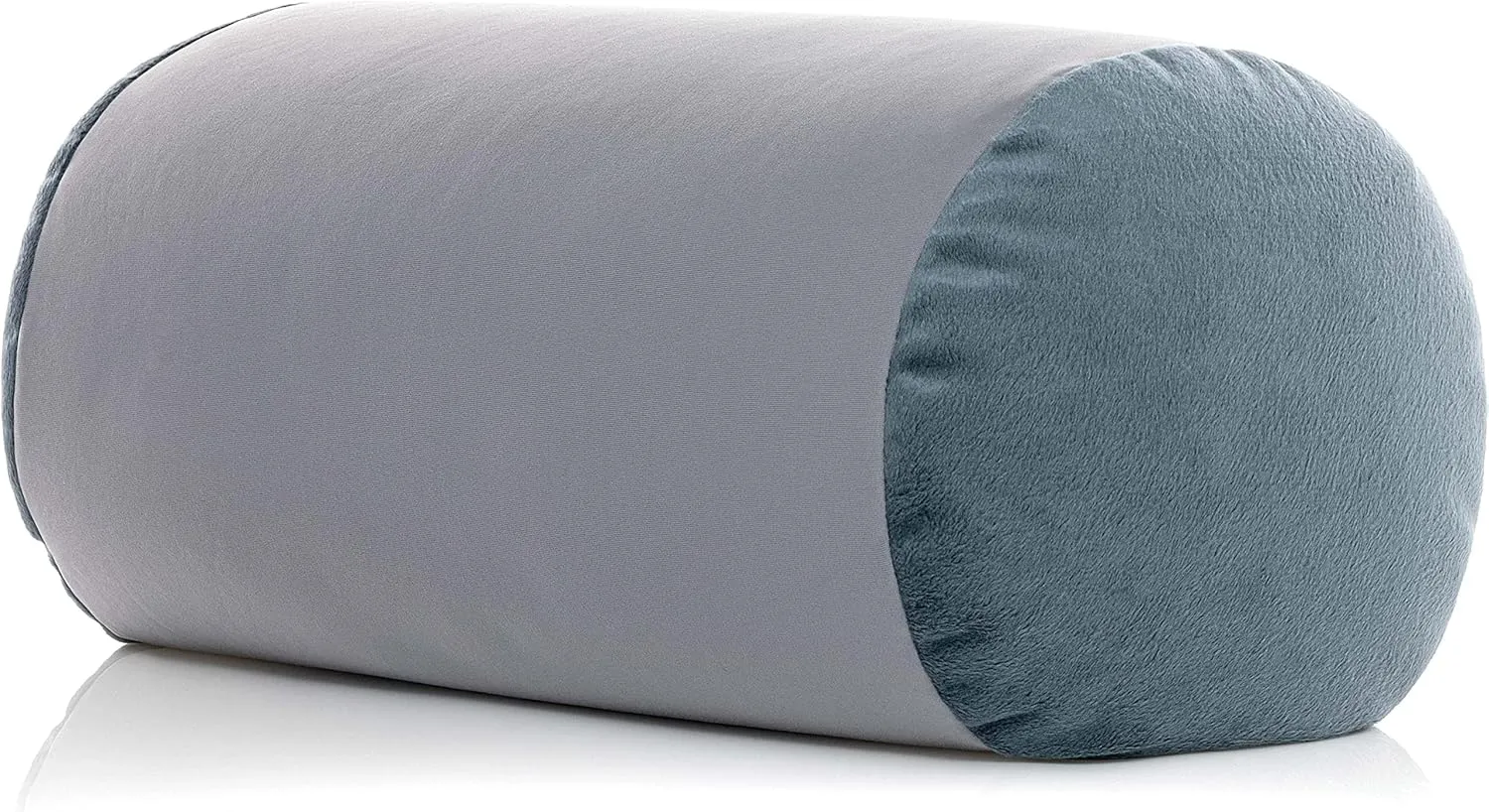 PILLOWY Microbead Bolster Neck Roll Pillow, Gently On Body, Head, Neck & Shoulders No Pain Rest, Relax Sleep - Silky Feel Prevent Wrinkles & Hair Breakage - Lightweight Cylinder, 14" x 8", Cool Grey