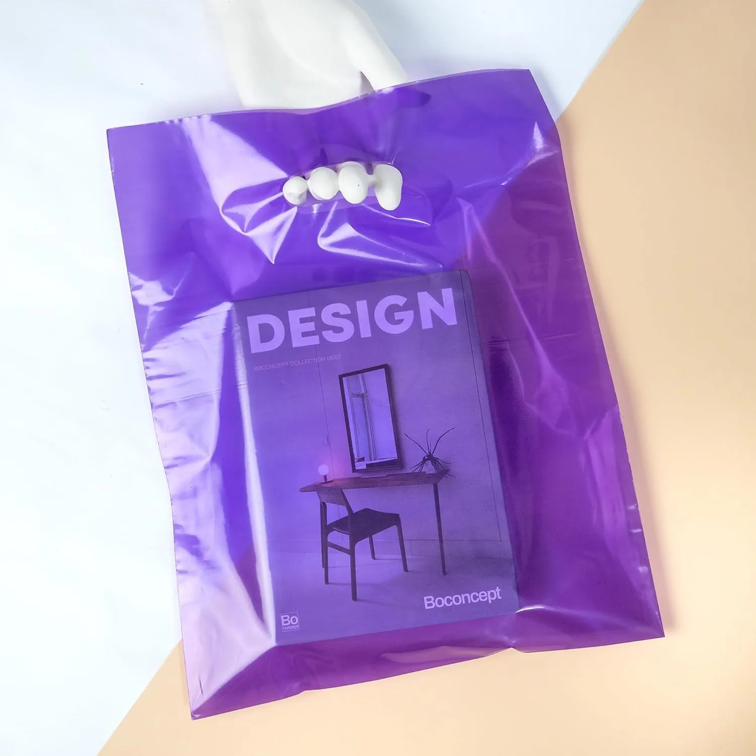 Plastic Shopping Bag with Die Cut Handle 16" x 18" Purple (PACK OF 500) Plastic Merchandise Bags with Handle Pack for Retail, Heavy Duty Bulk Bags