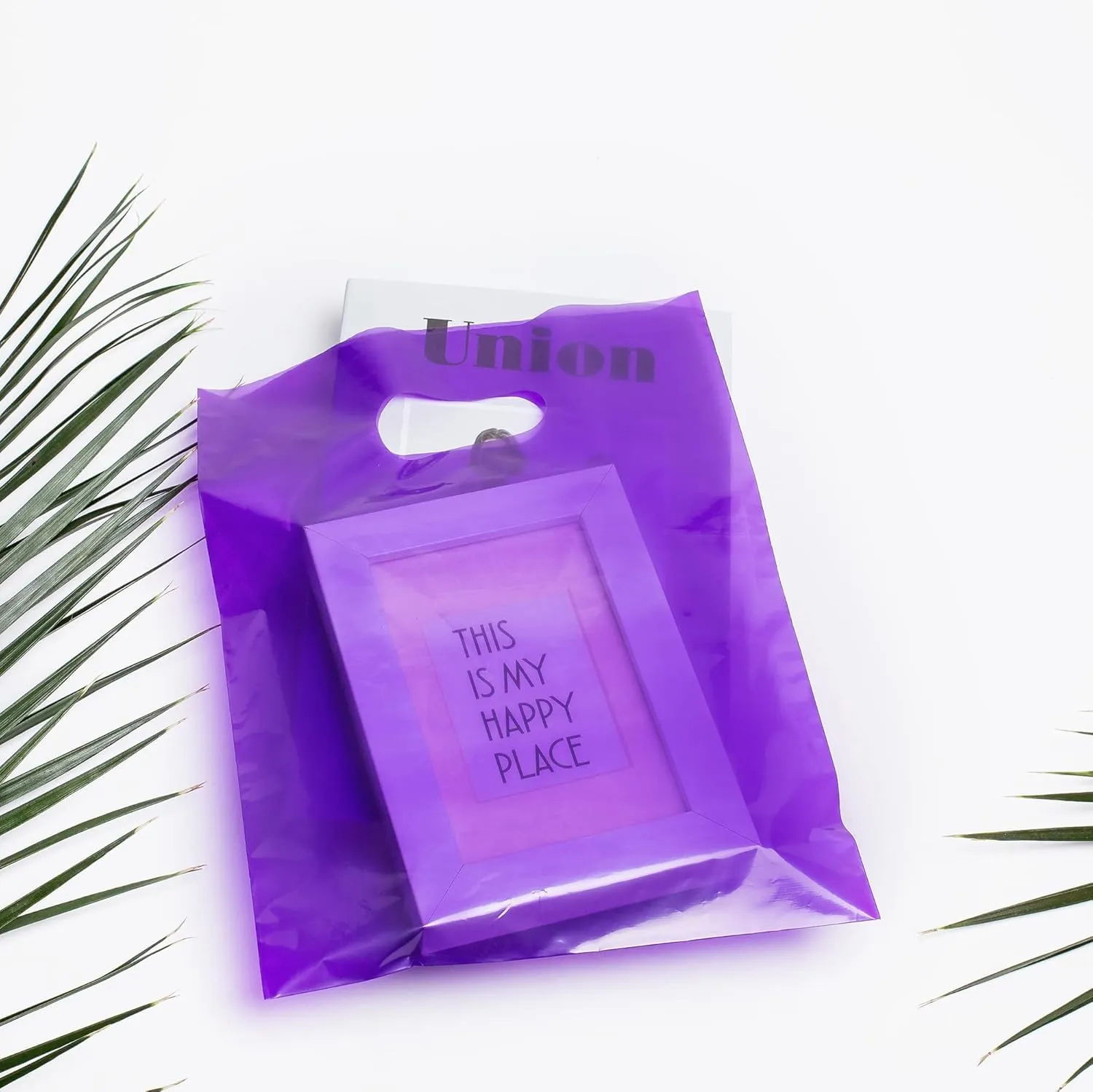 Plastic Shopping Bag with Die Cut Handle 16" x 18" Purple (PACK OF 500) Plastic Merchandise Bags with Handle Pack for Retail, Heavy Duty Bulk Bags
