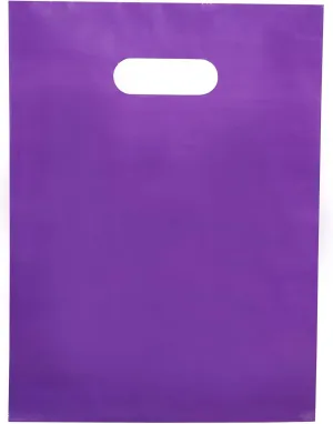 Plastic Shopping Bag with Die Cut Handle 16" x 18" Purple (PACK OF 500) Plastic Merchandise Bags with Handle Pack for Retail, Heavy Duty Bulk Bags