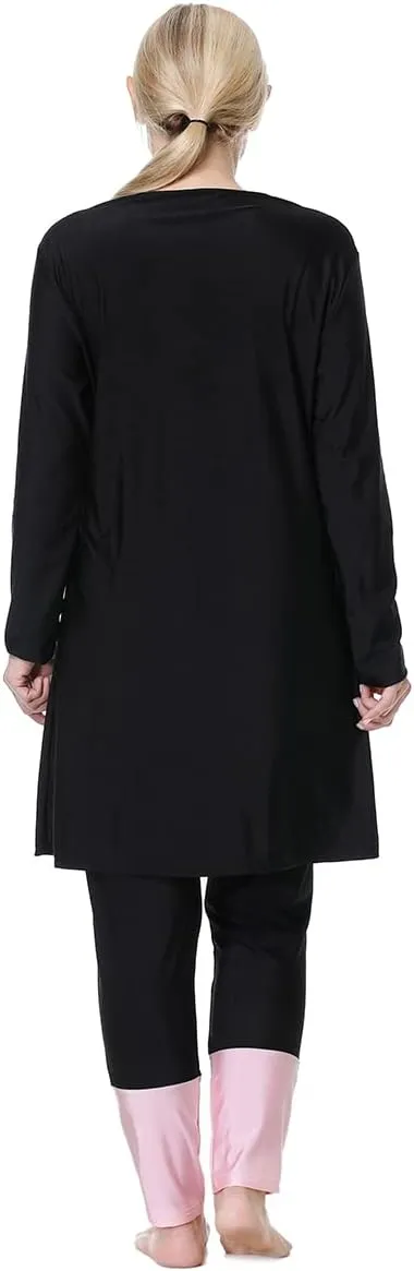 Plus Size Muslim Swimsuits for Women Modest Islamic Swimwear Burkini Full Cover Hijab Top Pants 3PCS Fat Bathing Suits
