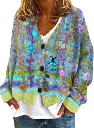 Plus Size Sweater,Women's Cardigan Sweater Casual Open Front Button-Down Long Sleeve Oversized Knit Cardigans