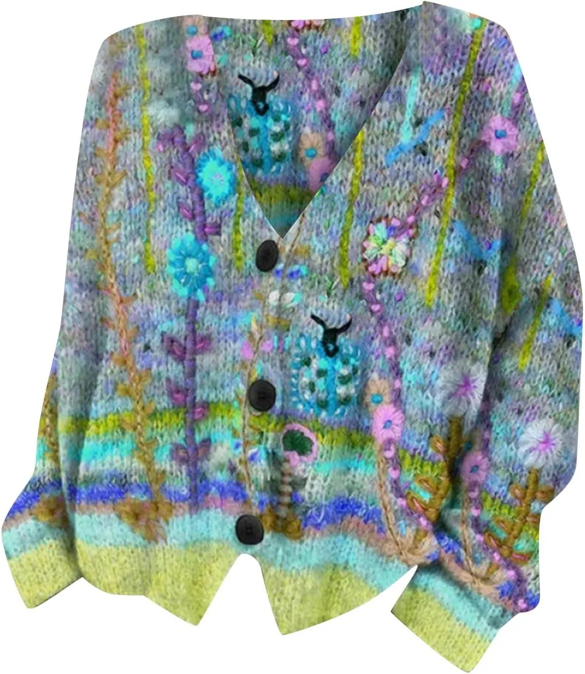 Plus Size Sweater,Women's Cardigan Sweater Casual Open Front Button-Down Long Sleeve Oversized Knit Cardigans