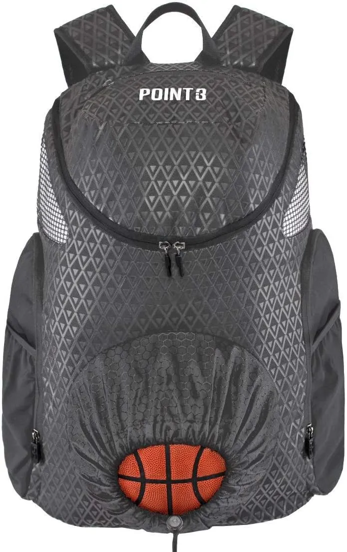Point 3 Road Trip 2.0 Backpack Basketball Backpack with Drawstrong Closure | Ventilated Mesh Shoe Pocket Compartment