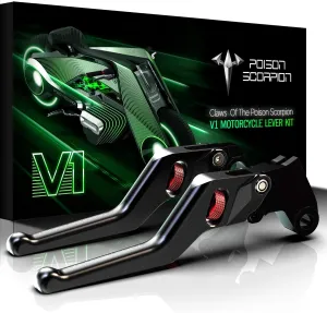 POISON SCORPION Black Motorcycle Brake Clutch Levers Wheel Adjustable Short Compatible with 749S 749R 848 999S 999R 1098 1198 1198S 1199 Panigale Diavel Monster Multistrada Streetfighter H2 H2R