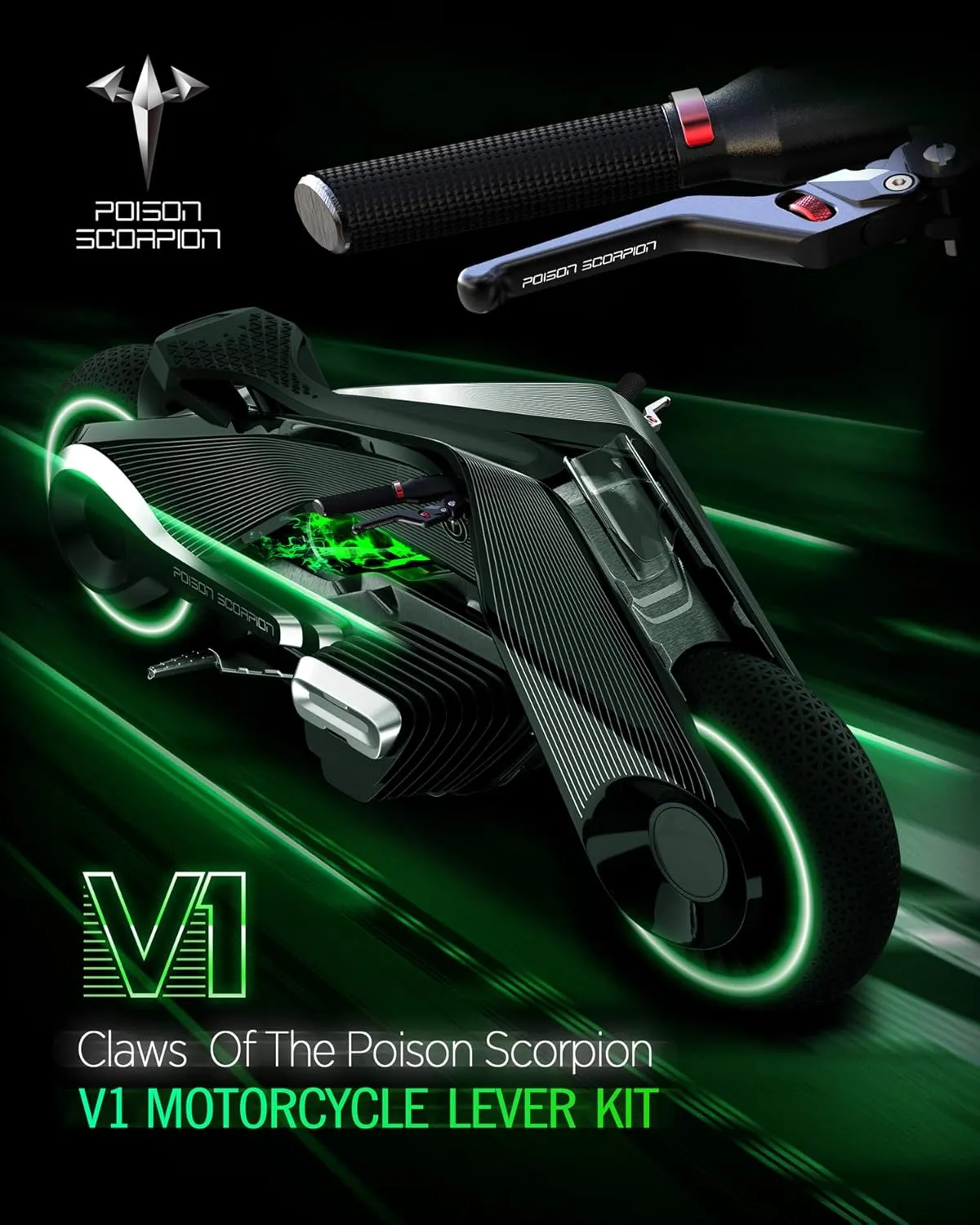 POISON SCORPION Black Motorcycle Brake Clutch Levers Wheel Adjustable Short Compatible with 749S 749R 848 999S 999R 1098 1198 1198S 1199 Panigale Diavel Monster Multistrada Streetfighter H2 H2R