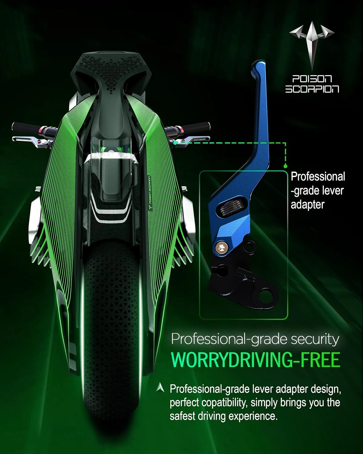 POISON SCORPION Brake Clutch Levers Short Wheel Roller Adjustable CNC Blue Compatible with YZF R1 2004-2008 / YZF R6 2005-2016