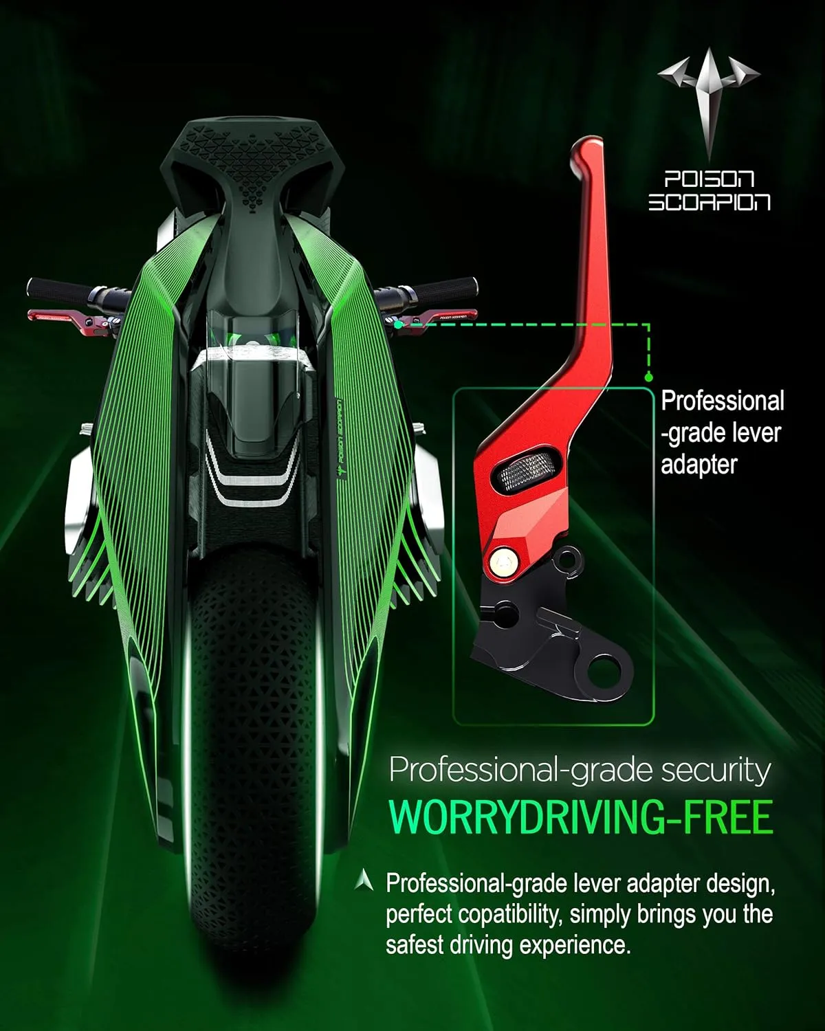 POISON SCORPION Red Motorcycle Brake Clutch Levers Wheel Adjustable Short Compatible with 749S 749R 848 999S 999R 1098 1198 1198S 1199 Panigale Diavel Monster Multistrada Streetfighter H2 H2R