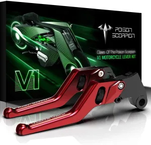 POISON SCORPION Red Motorcycle Brake Clutch Levers Wheel Adjustable Short Compatible with 749S 749R 848 999S 999R 1098 1198 1198S 1199 Panigale Diavel Monster Multistrada Streetfighter H2 H2R