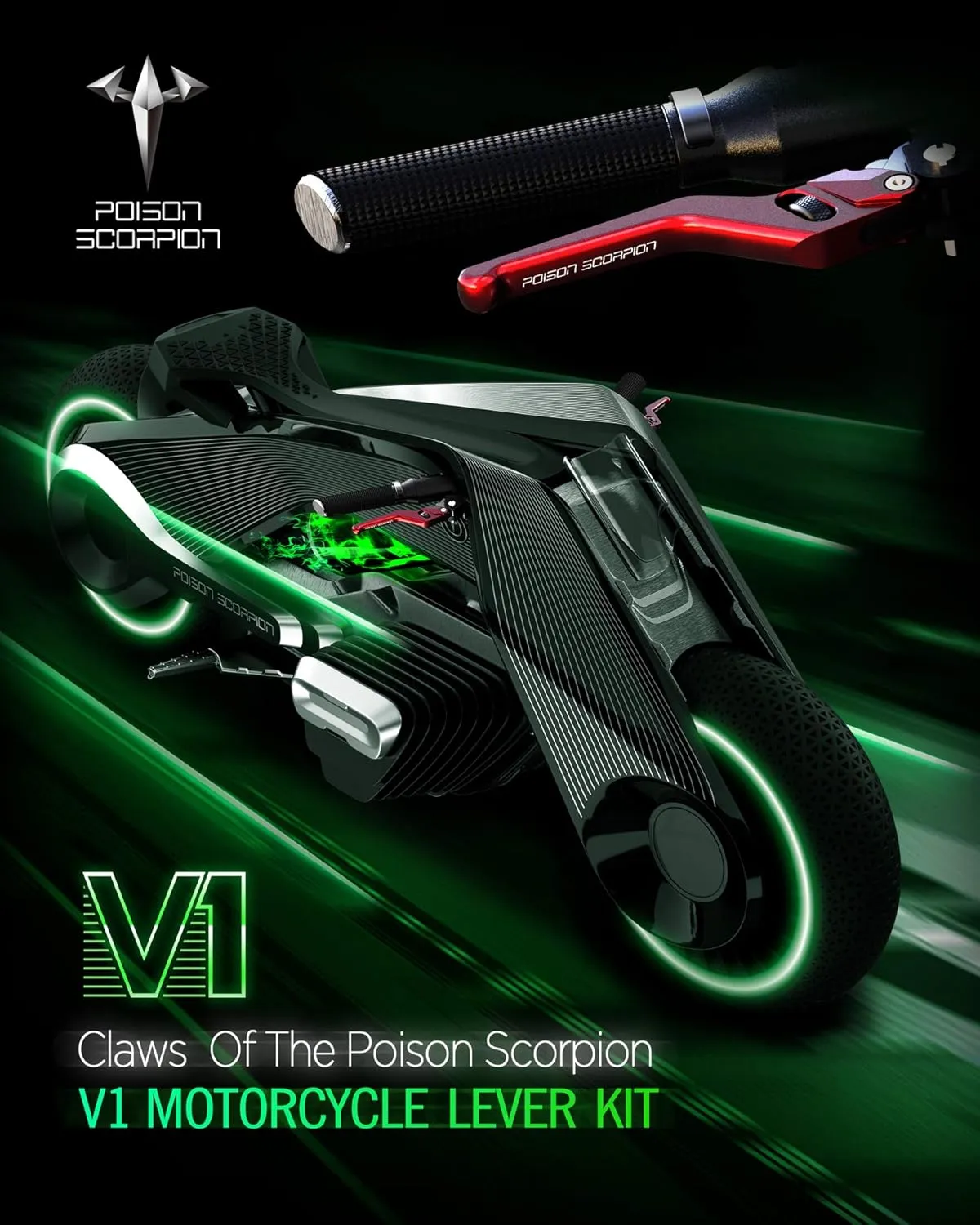 POISON SCORPION Red Motorcycle Brake Clutch Levers Wheel Adjustable Short Compatible with 749S 749R 848 999S 999R 1098 1198 1198S 1199 Panigale Diavel Monster Multistrada Streetfighter H2 H2R