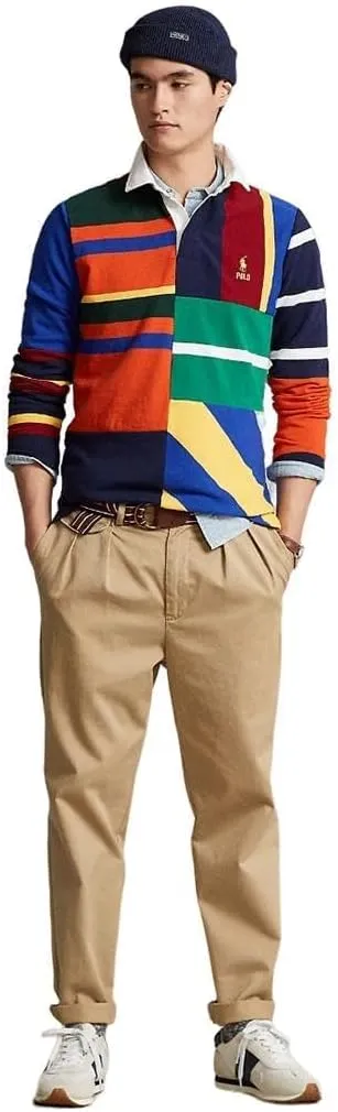 POLO RALPH LAUREN Men's Classic Fit Striped Jersey Rugby Shirt