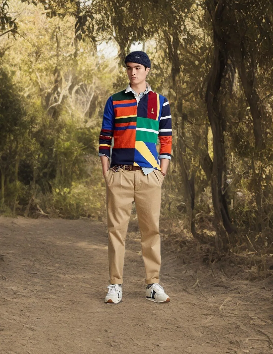 POLO RALPH LAUREN Men's Classic Fit Striped Jersey Rugby Shirt