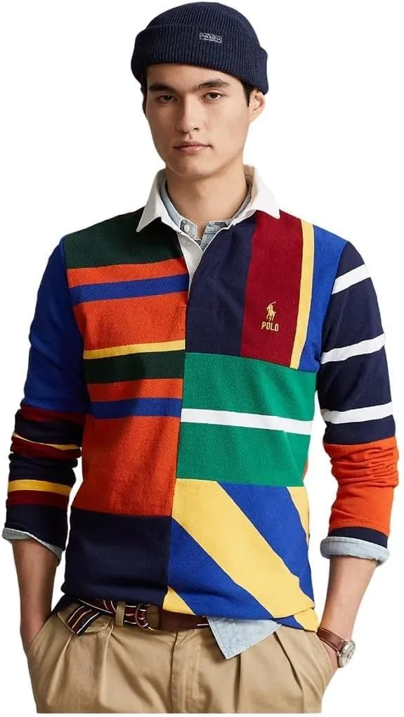 POLO RALPH LAUREN Men's Classic Fit Striped Jersey Rugby Shirt