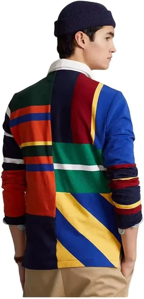 POLO RALPH LAUREN Men's Classic Fit Striped Jersey Rugby Shirt