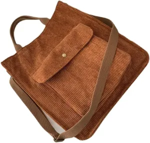 Pooyikoi New Corduroy Shoulder Bag Foreign Trade Retro Schoolgirl Canvas Diagonal Straddle Bag Art Versatile Handbag