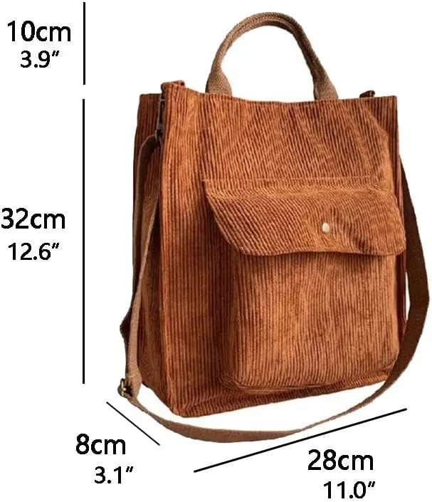 Pooyikoi New Corduroy Shoulder Bag Foreign Trade Retro Schoolgirl Canvas Diagonal Straddle Bag Art Versatile Handbag