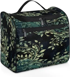 Portable Makeup Bag Cosmetic Bags for Women Leaves Design Cute Waterproof Hanging Toiletry Bag Organizer cosmetics Bags